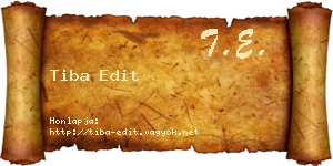 Tiba Edit névjegykártya
